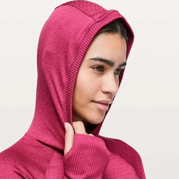 Lululemon great shape magenta rest less seamless violet red pullover hoodie top - Picture 10 of 12